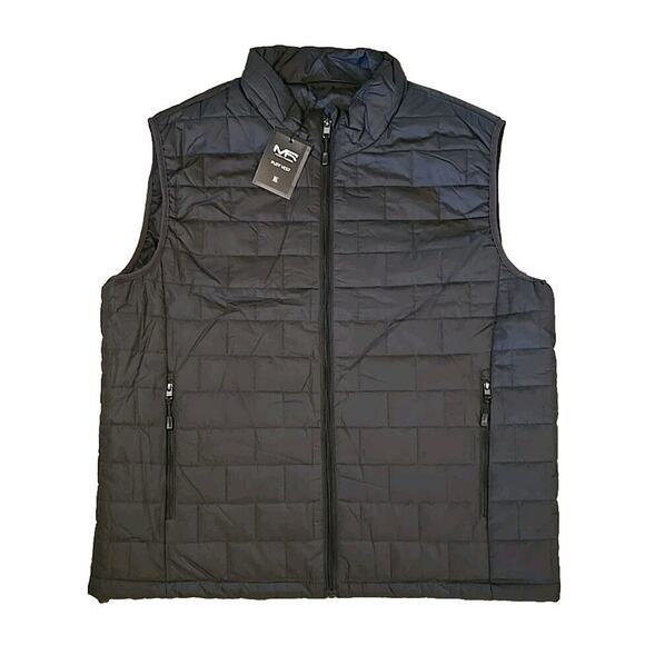 NWT Mack Russo Puff Vest Men's XL Dark Grey Puffer Vest Zippered Pockets NEW - Picture 1 of 7